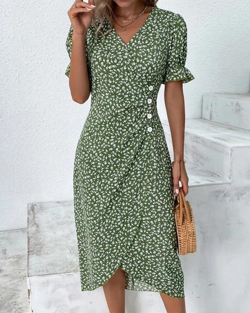 ELLAINE | CHIC FLORAL TUMMY-COVERAGE DRESS