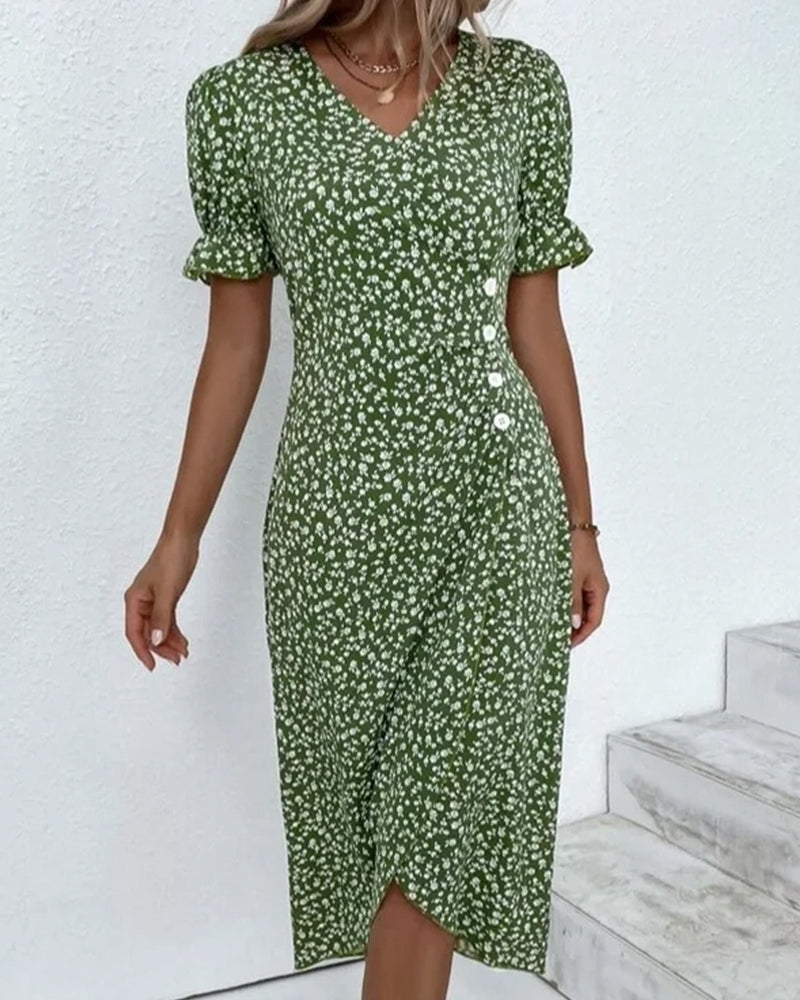 ELLAINE | CHIC FLORAL TUMMY-COVERAGE DRESS