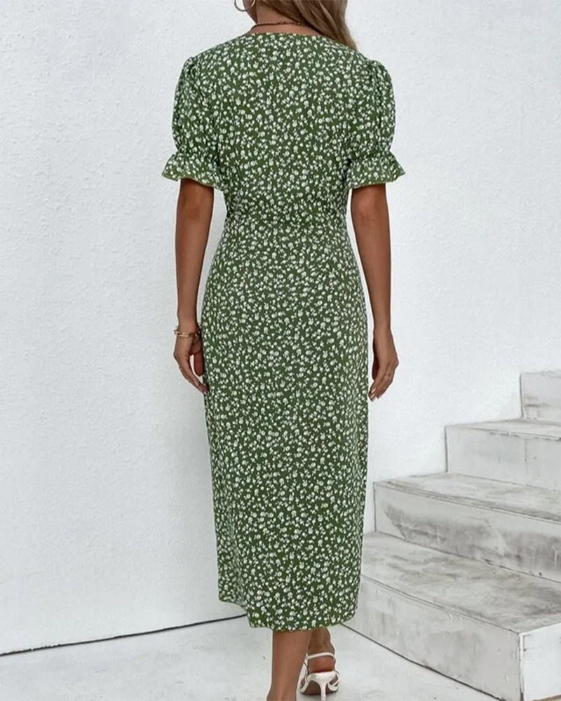 ELLAINE | CHIC FLORAL TUMMY-COVERAGE DRESS