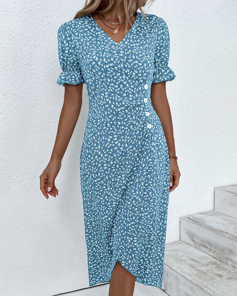 ELLAINE | CHIC FLORAL TUMMY-COVERAGE DRESS