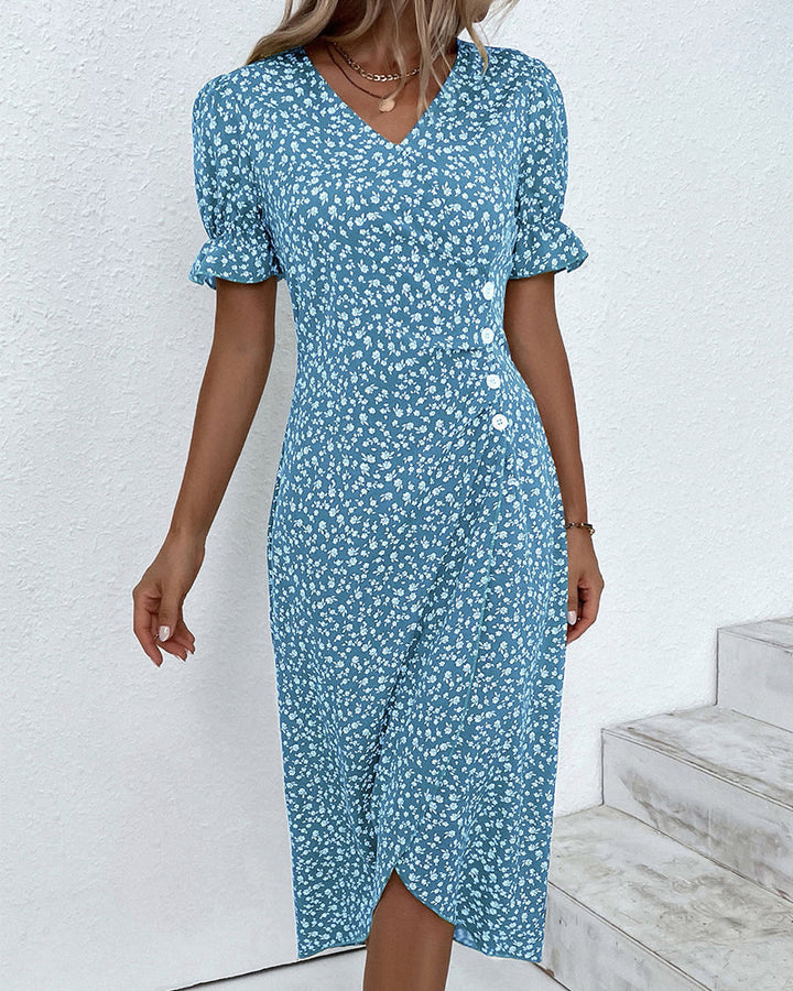 ELLAINE | CHIC FLORAL TUMMY-COVERAGE DRESS