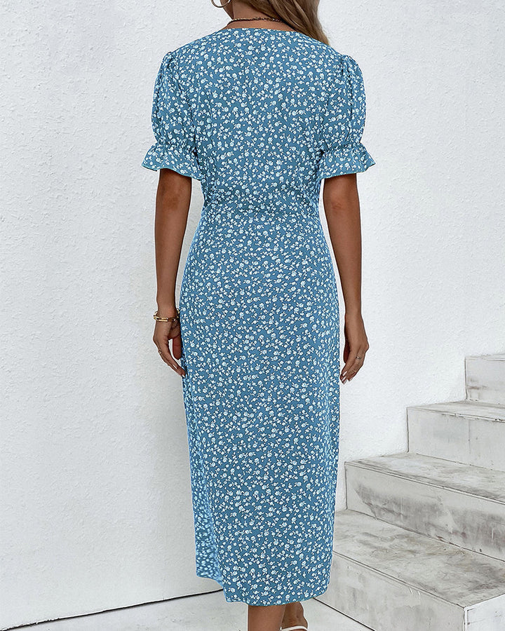 ELLAINE | CHIC FLORAL TUMMY-COVERAGE DRESS