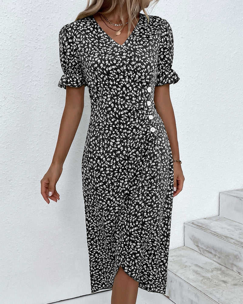 ELLAINE | CHIC FLORAL TUMMY-COVERAGE DRESS