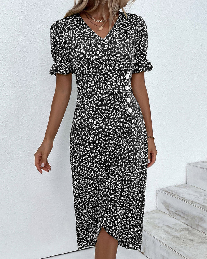 ELLAINE | CHIC FLORAL TUMMY-COVERAGE DRESS