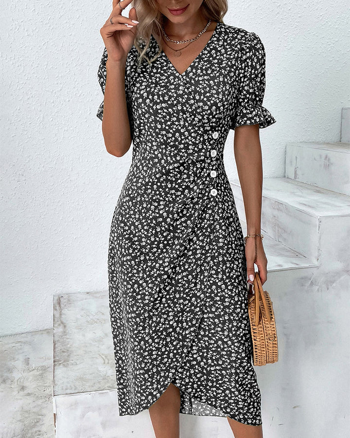 ELLAINE | CHIC FLORAL TUMMY-COVERAGE DRESS