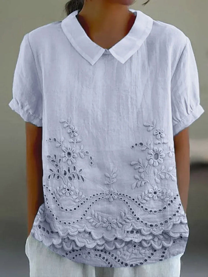LILY | ELEGANT EMBROIDERED COTTON BLOUSE