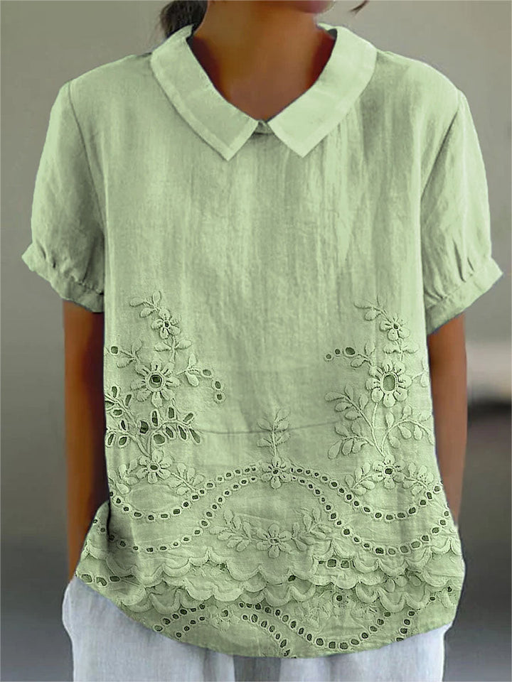 LILY | ELEGANT EMBROIDERED COTTON BLOUSE
