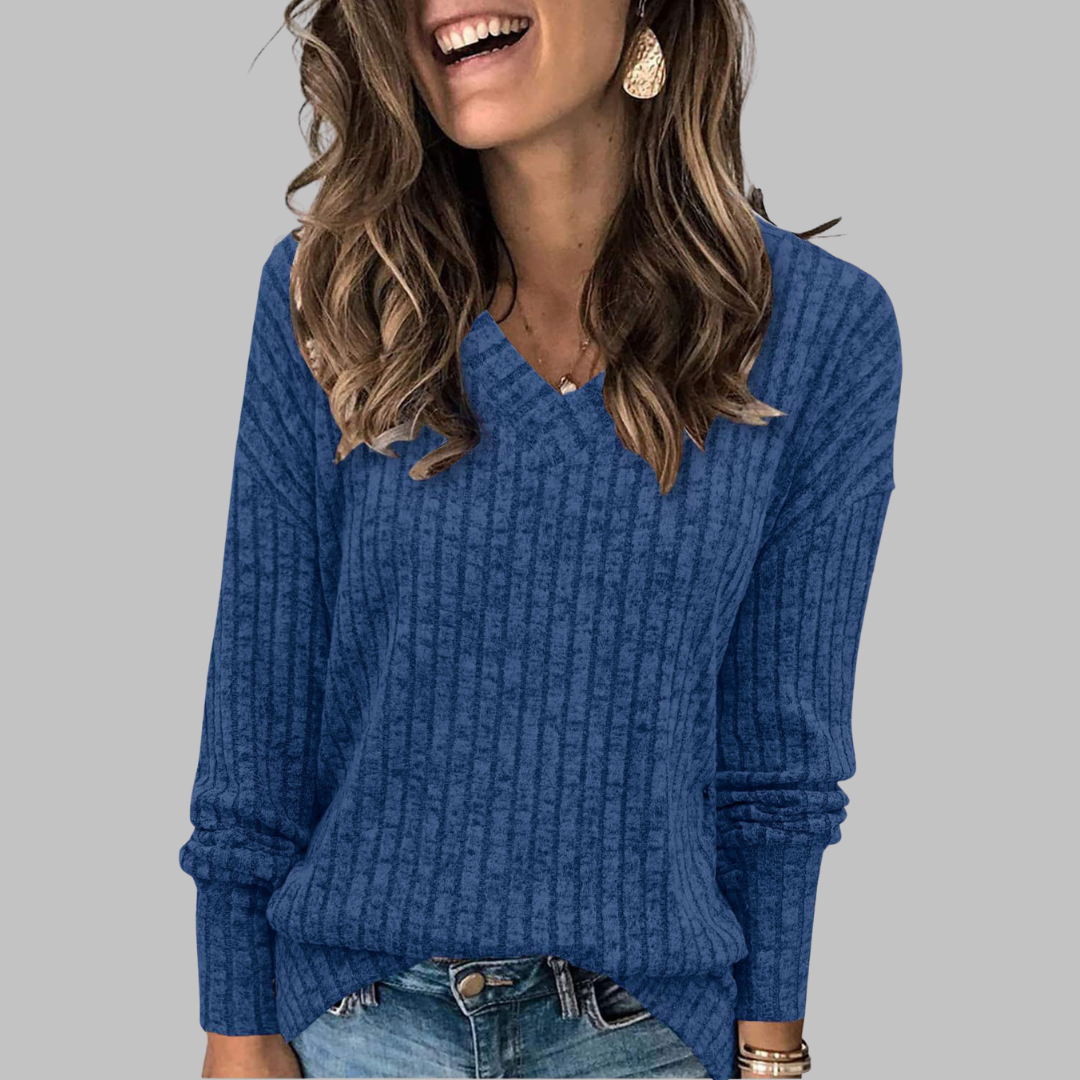 DERI | LUXE COMFY V-NECK LONG SLEEVE TOP