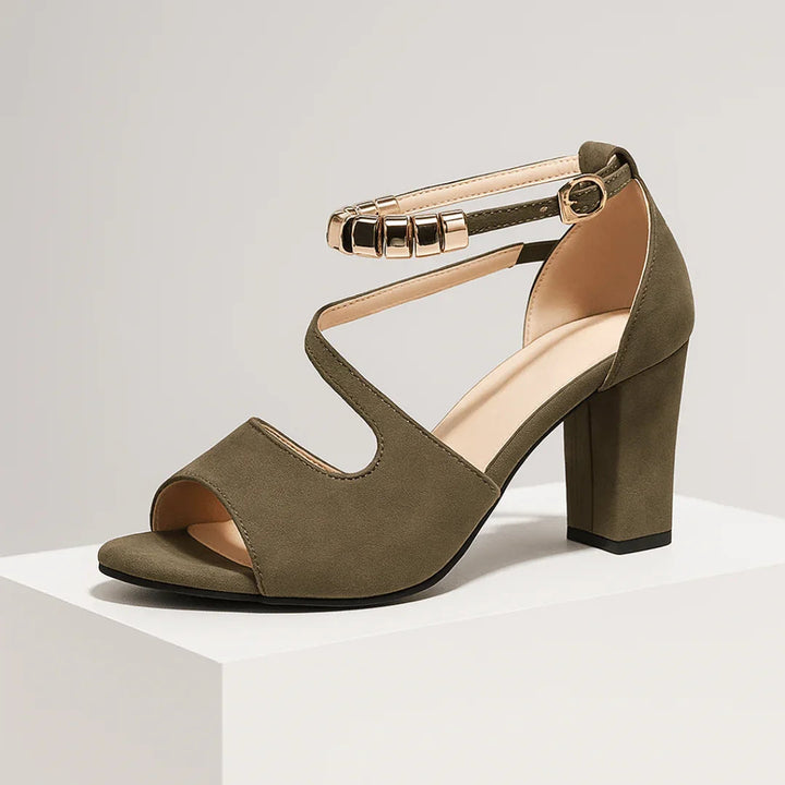 ALESSIA | LUXE GOLD-ACCENT ORTHOPEDIC BLOCK HEELS