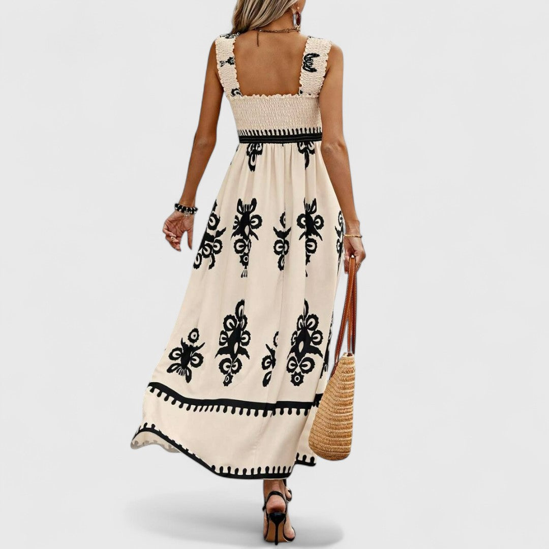 CHANELL | ELEGANT FLOWY BOHO MAXI DRESS