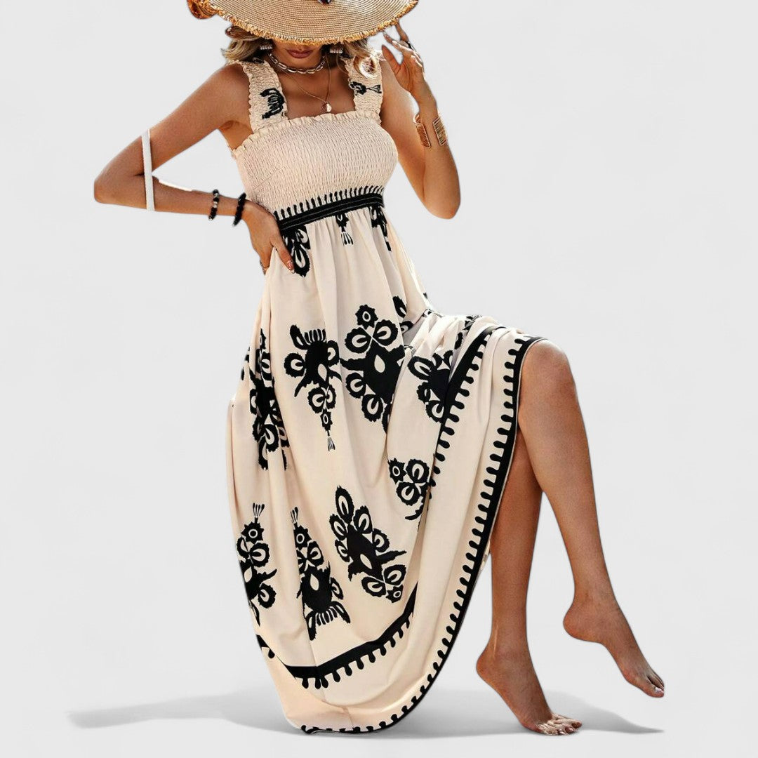 CHANELL | ELEGANT FLOWY BOHO MAXI DRESS