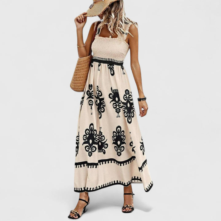 CHANELL | ELEGANT FLOWY BOHO MAXI DRESS