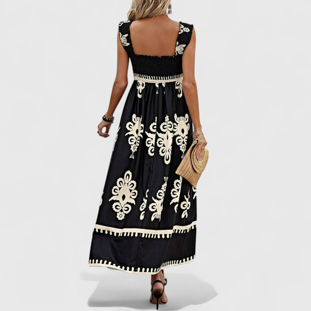 CHANELL | ELEGANT FLOWY BOHO MAXI DRESS