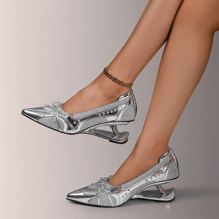 SERAPHINA | CHIC SCULPTURAL POINTED BLOCK HEELS