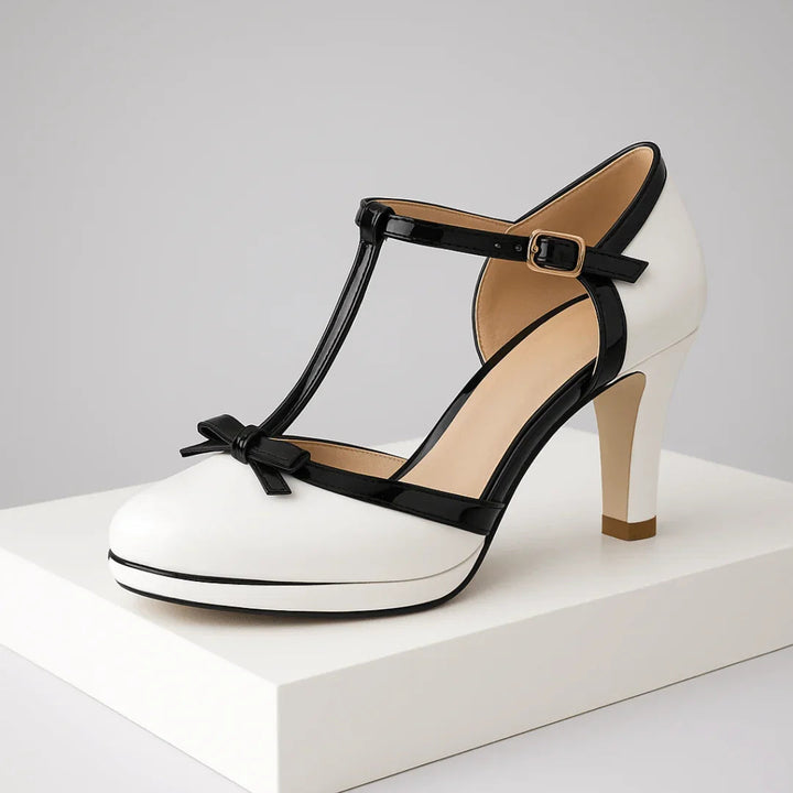 ELISE | ELEGANT BOW T-STRAP PLATFORM HEELS