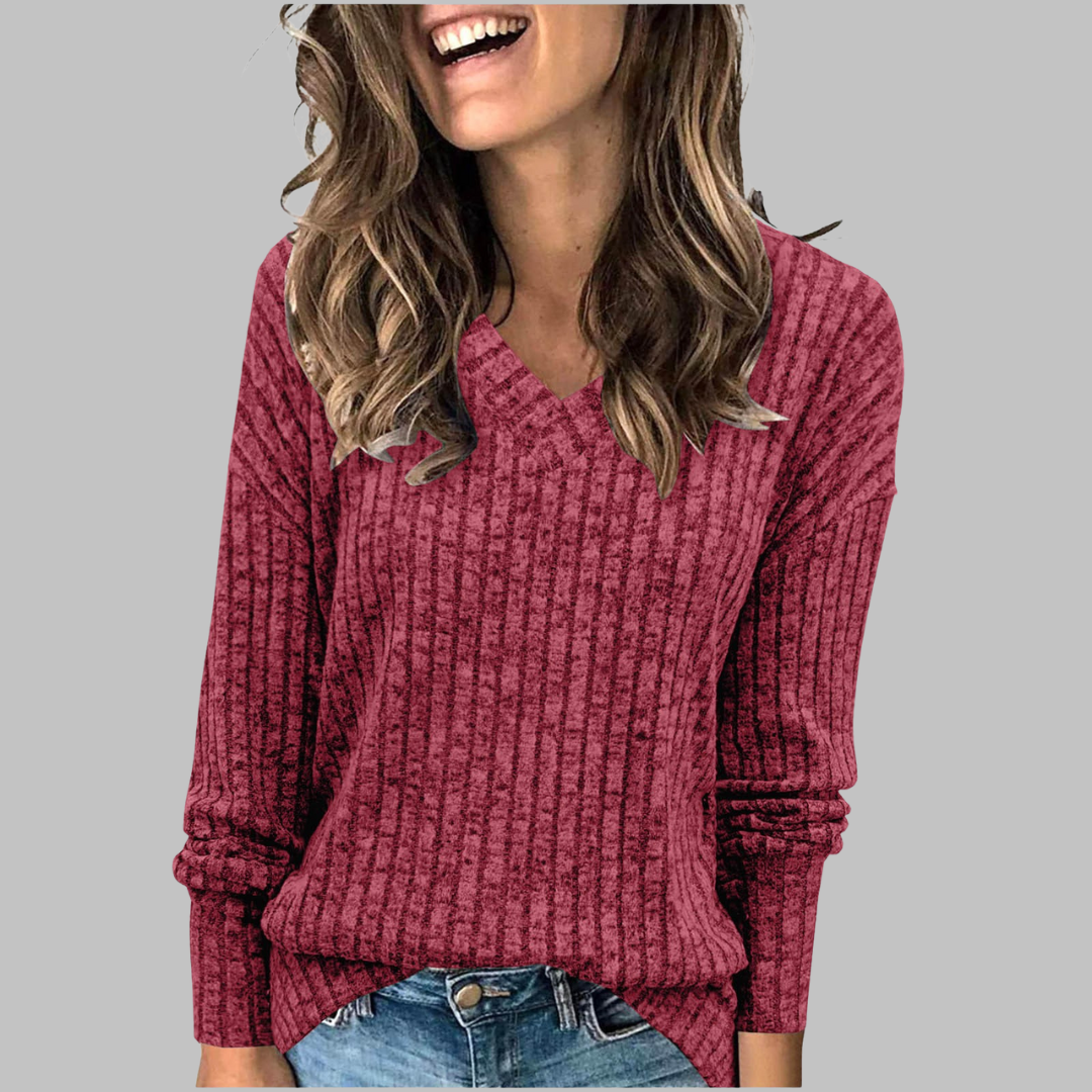 DERI | LUXE COMFY V-NECK LONG SLEEVE TOP