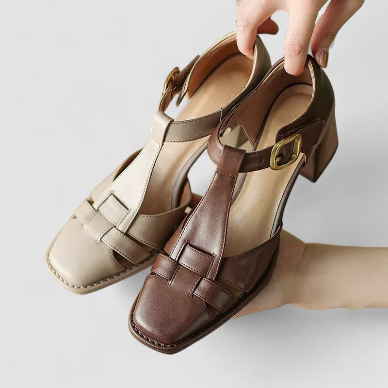 SCARLETT | ELEGANT ORTHOPEDIC T-STRAP BLOCK HEELS