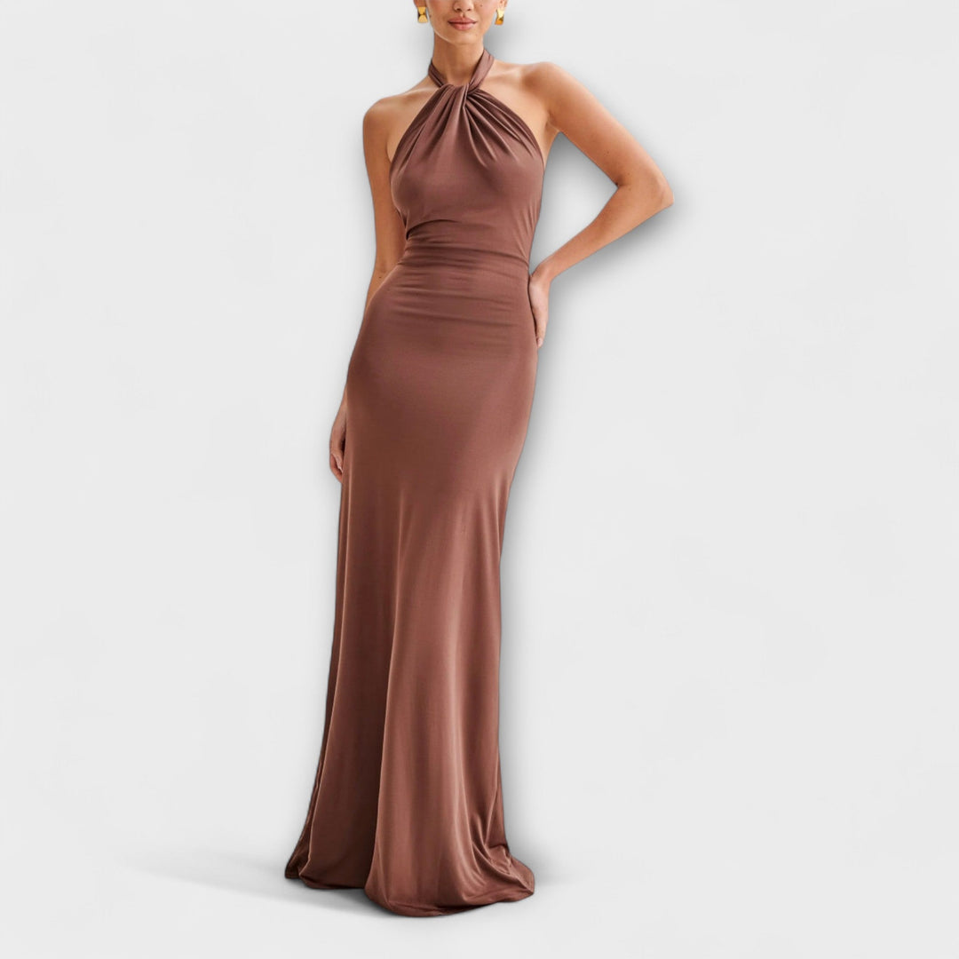 PAULA | ELEGANT HALTER MAXI DRESS