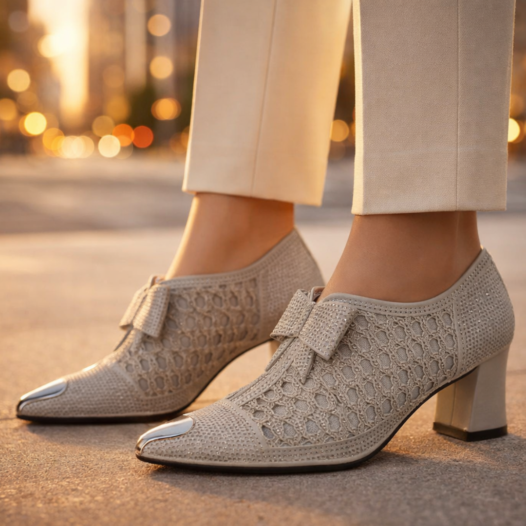SABRINA | LUXE BOW POINTED BLOCK HEELS