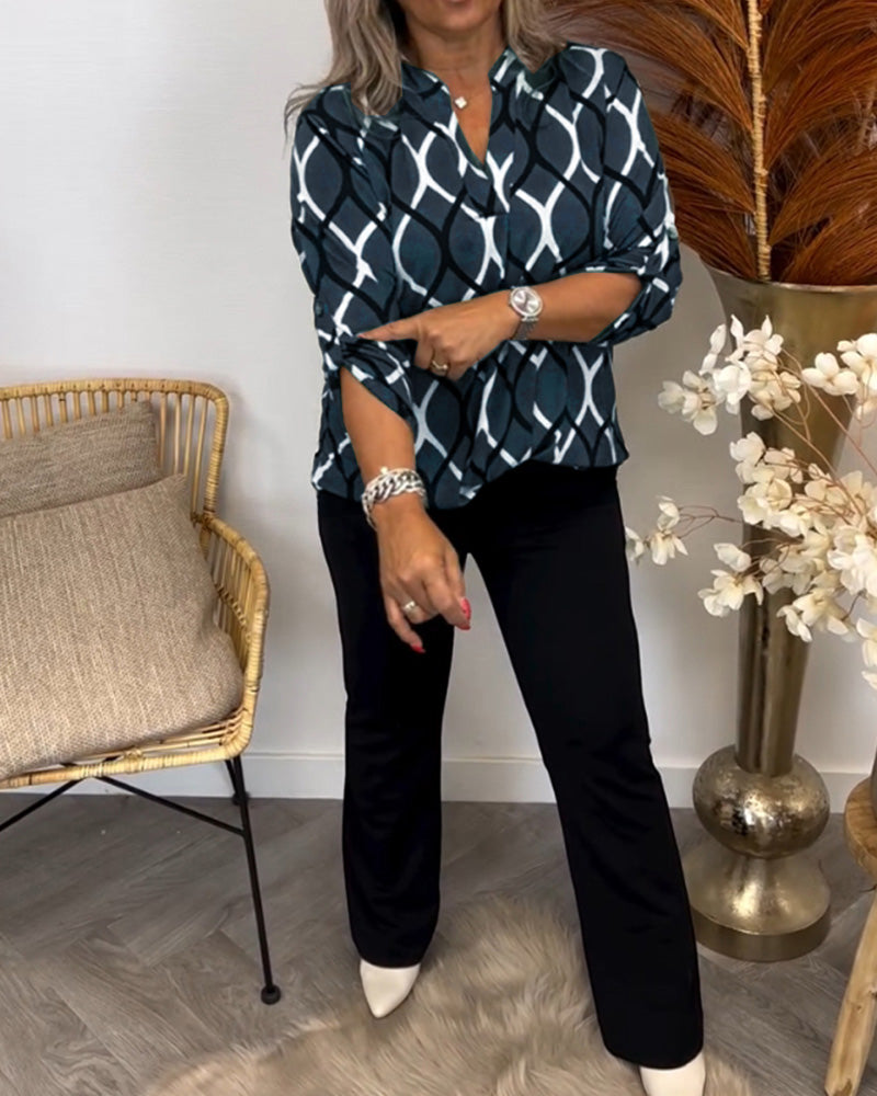 AMELIA | LUXE CASUAL PATTERNED BLOUSE