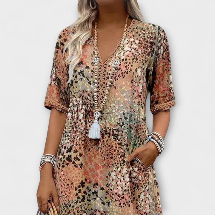 MAJA | FLORAL FLOWY DRESS WITH TUMMY COVERAGE