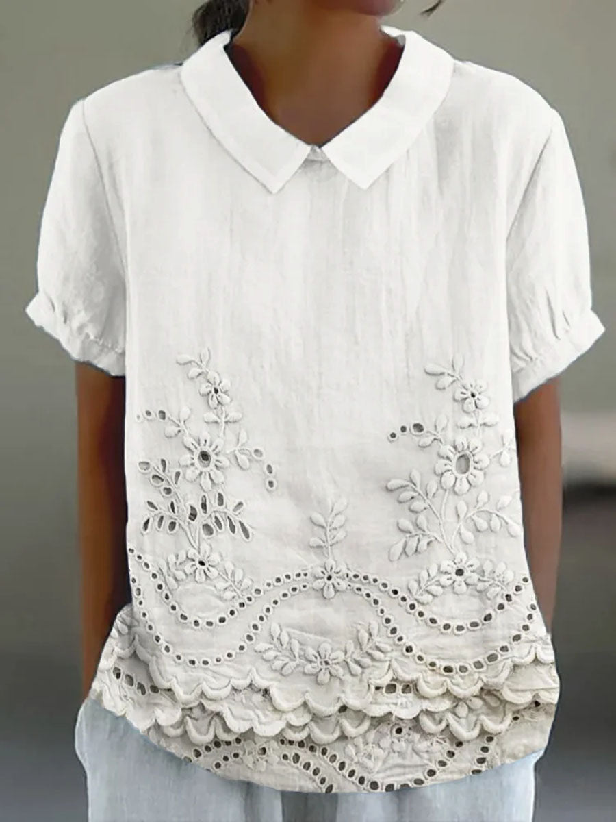 LILY | ELEGANT EMBROIDERED COTTON BLOUSE
