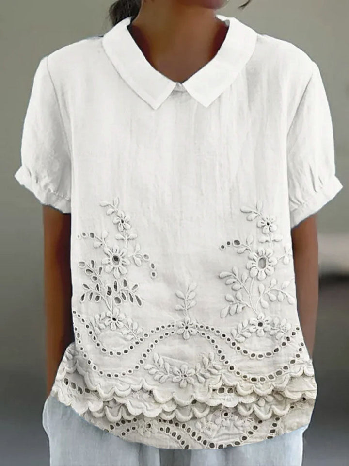 LILY | ELEGANT EMBROIDERED COTTON BLOUSE