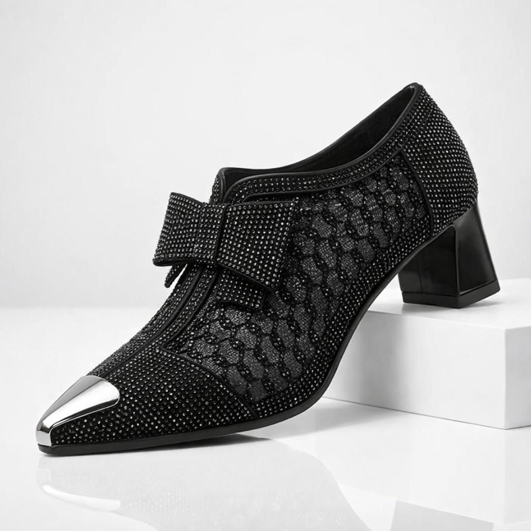 SABRINA | LUXE BOW POINTED BLOCK HEELS