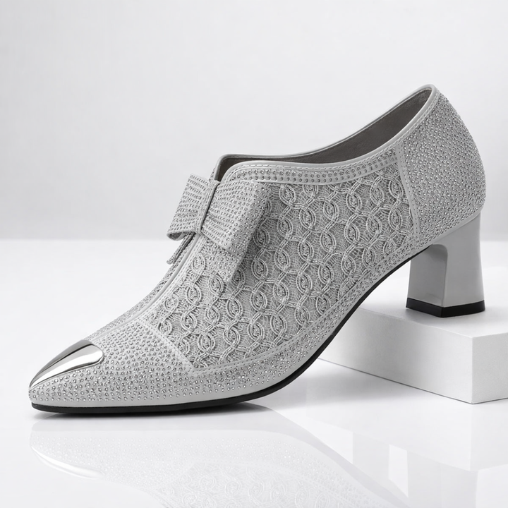 SABRINA | LUXE BOW POINTED BLOCK HEELS