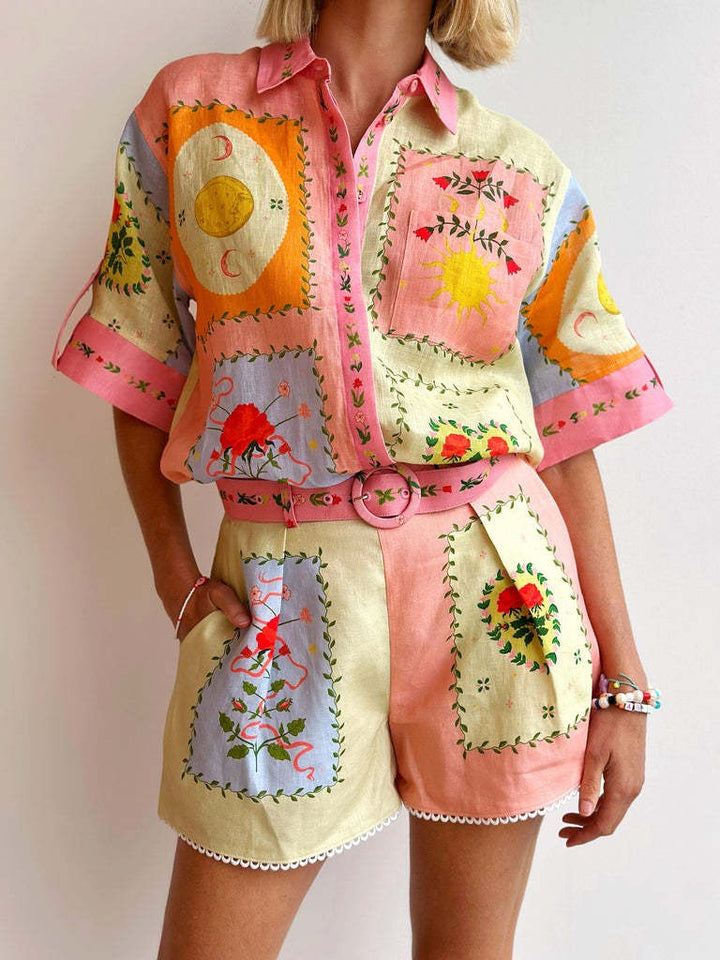 TERESA | CHIC VINTAGE EMBROIDERED TWO-PIECE SET