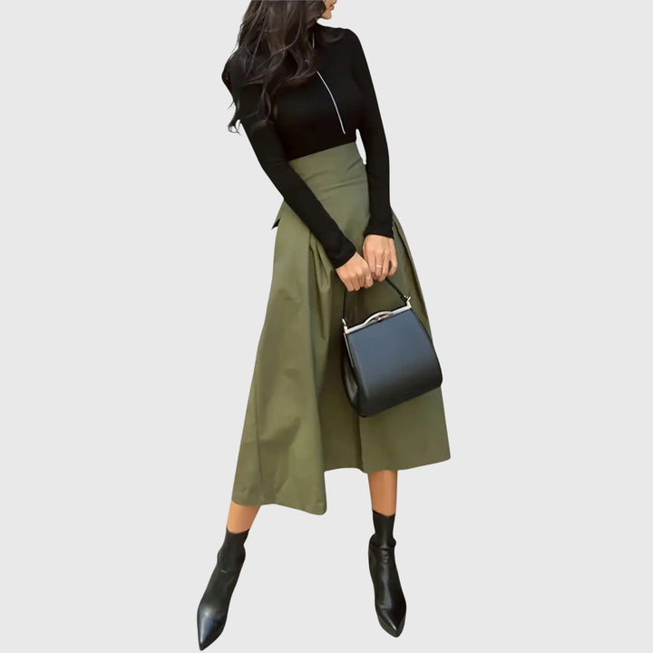 ELINA | CHIC A-LINE MIDI SKIRT