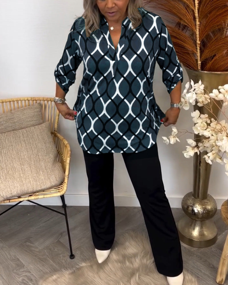 AMELIA | LUXE CASUAL PATTERNED BLOUSE