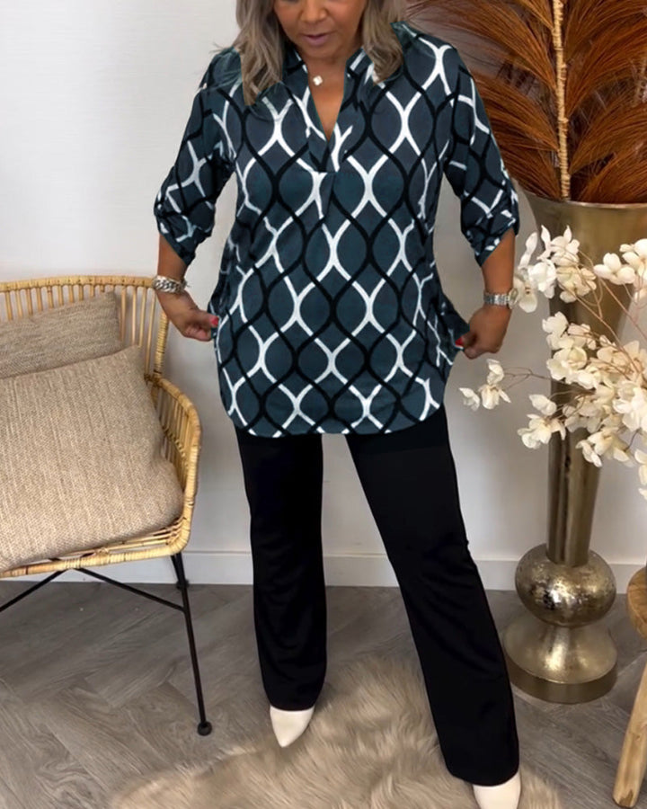 AMELIA | LUXE CASUAL PATTERNED BLOUSE