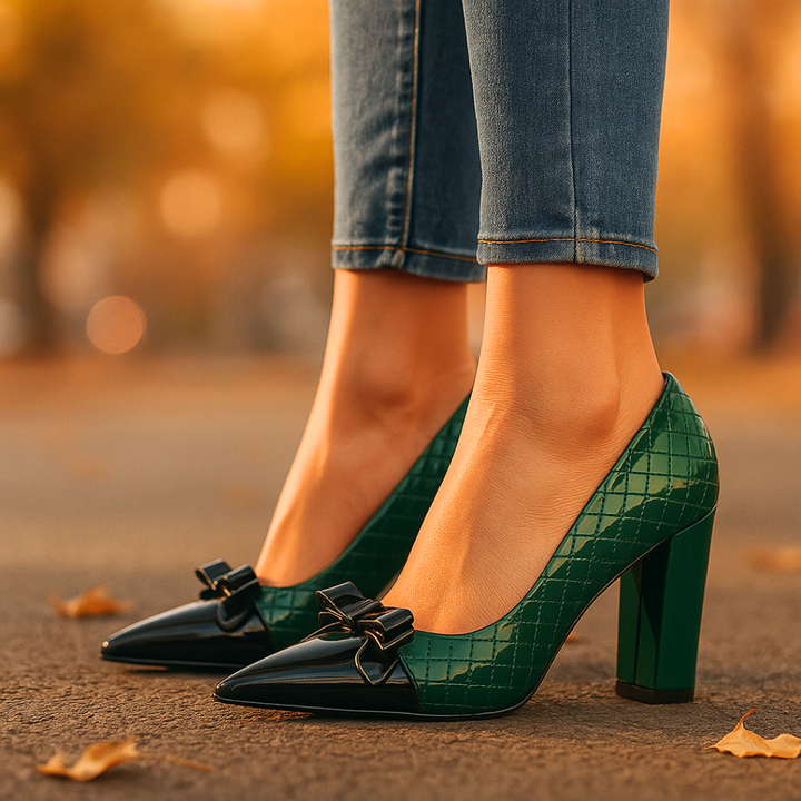 VIVIENNE | LUXE TWO-TONE ORTHOPEDIC BLOCK HEELS