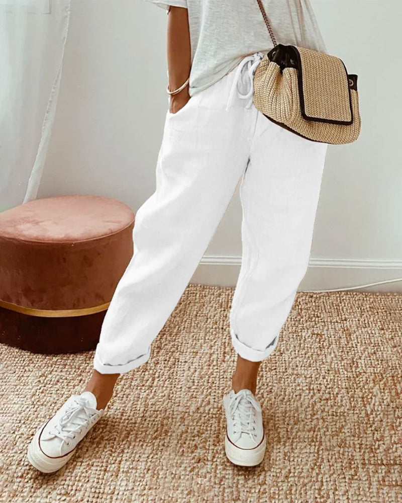 AVA | COMFY COTTON-LINEN SUMMER PANTS