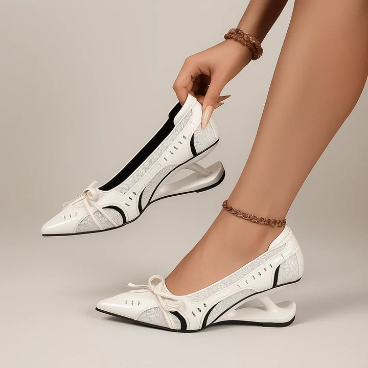 SERAPHINA | CHIC SCULPTURAL POINTED BLOCK HEELS