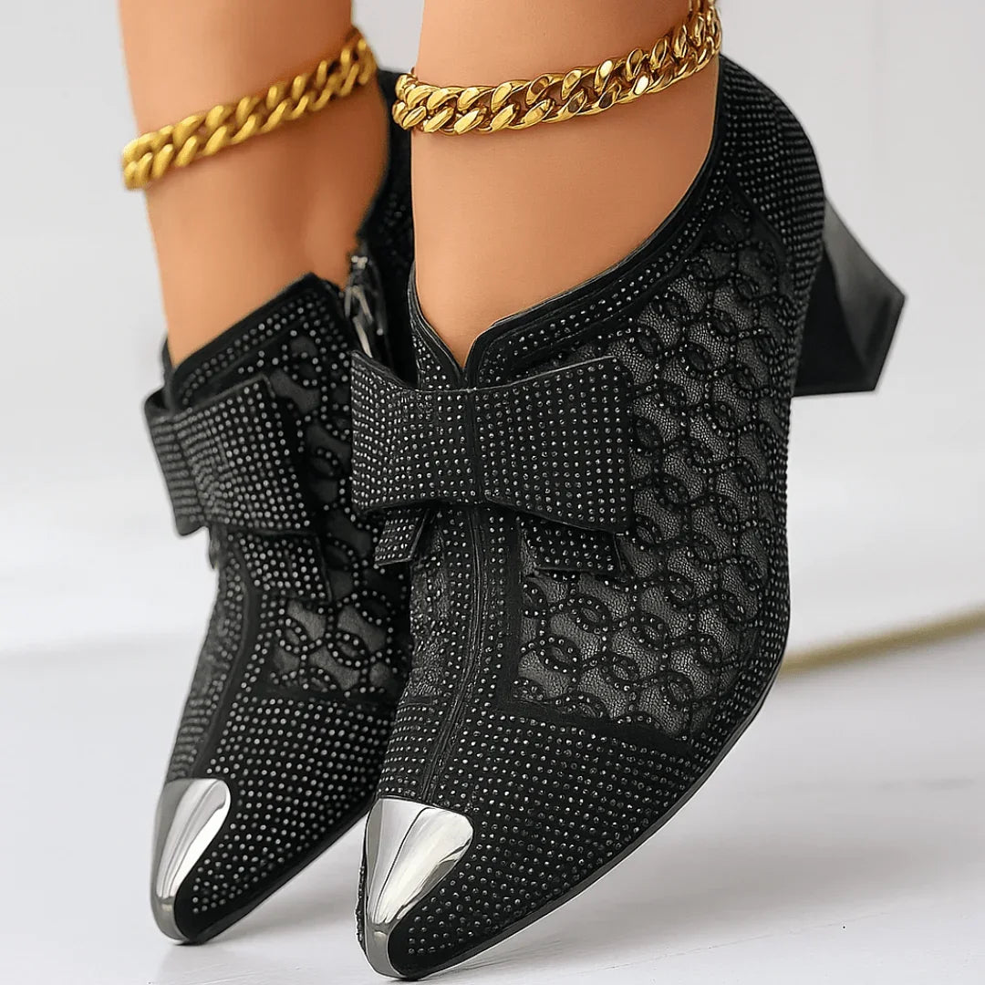 SABRINA | LUXE BOW POINTED BLOCK HEELS