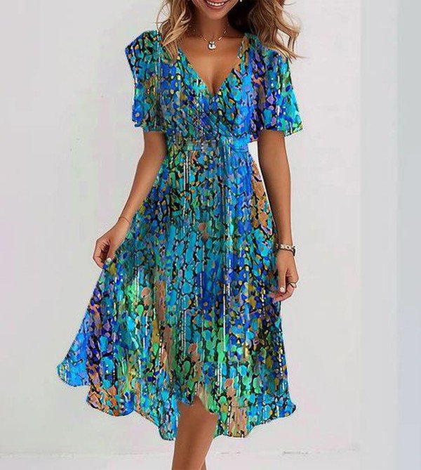 SAPPHIRE | CHIC BREEZY BLUE MIDI DRESS