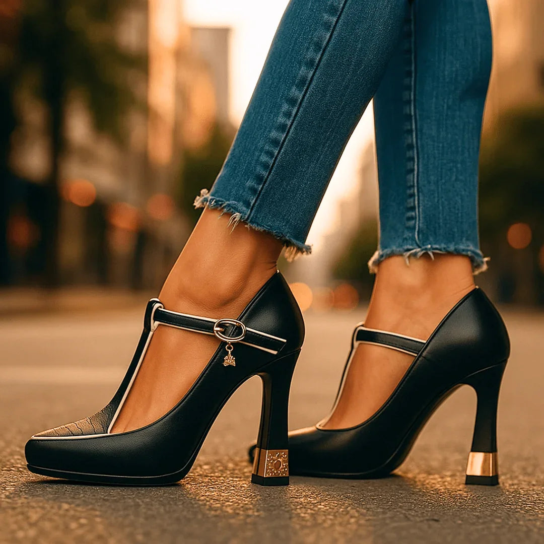 ARIANA | LUXE T-STRAP PLATFORM HEELS