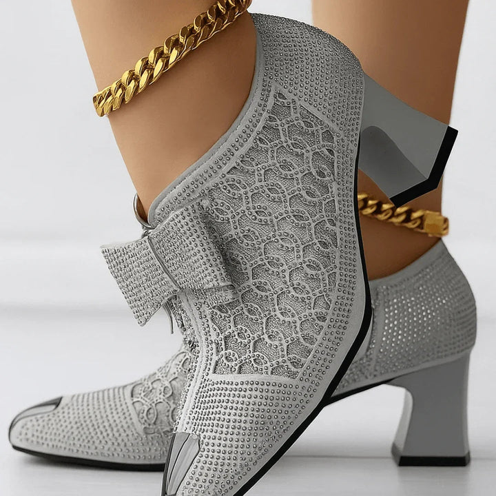 SABRINA | LUXE BOW POINTED BLOCK HEELS