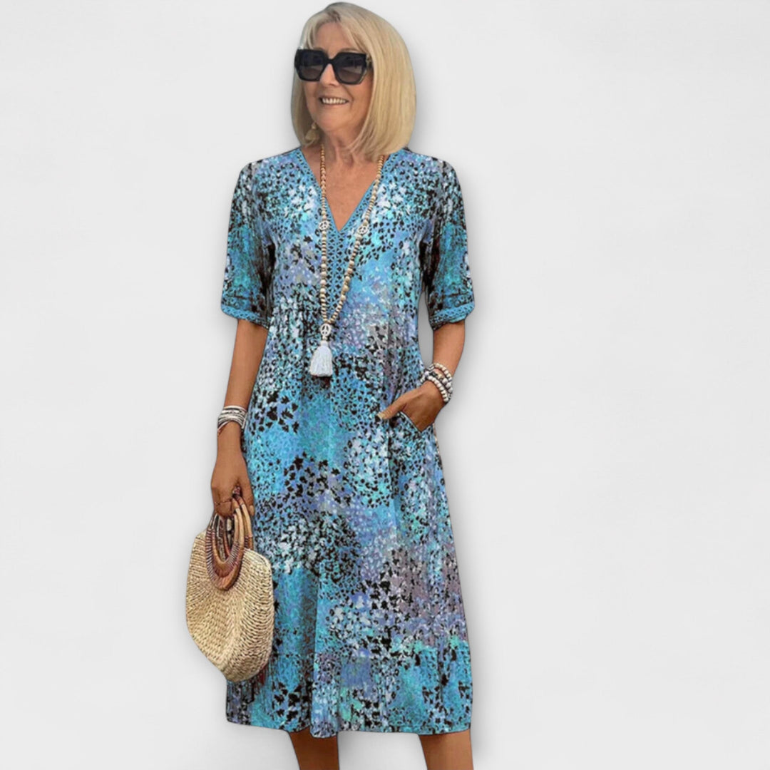 MAJA | FLORAL FLOWY DRESS WITH TUMMY COVERAGE