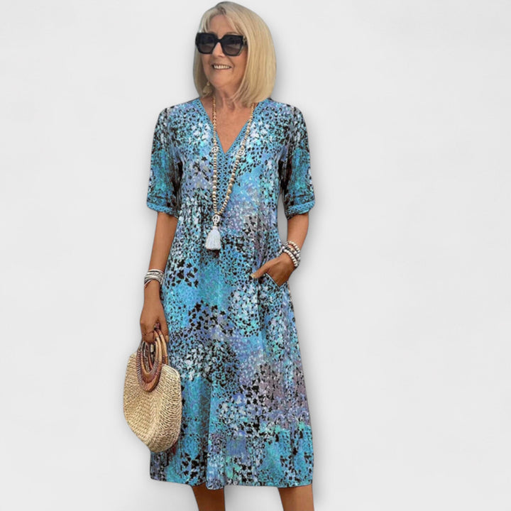 MAJA | FLORAL FLOWY DRESS WITH TUMMY COVERAGE