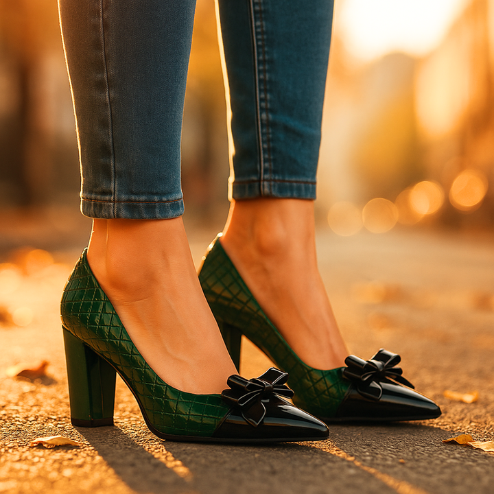 VIVIENNE | LUXE TWO-TONE ORTHOPEDIC BLOCK HEELS