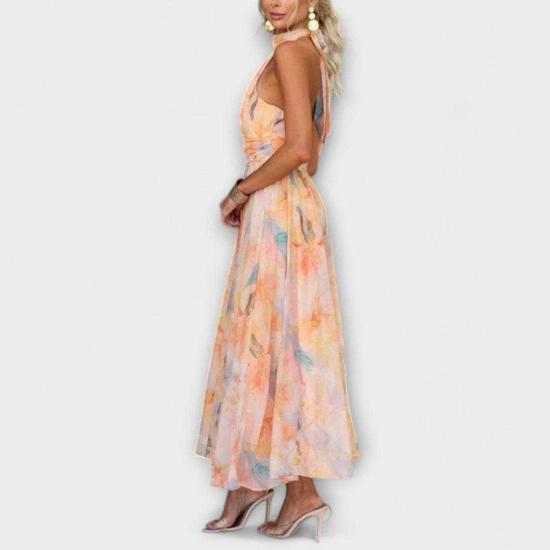 JOCELYN | ELEGANT HALTER-NECK MAXI DRESS