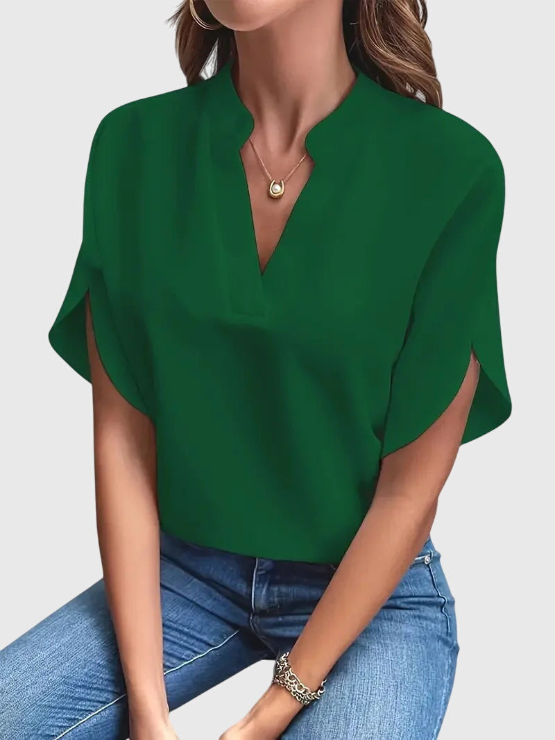 CLAUDIA | SOFT AND ELEGANT V-NECK SHIRT