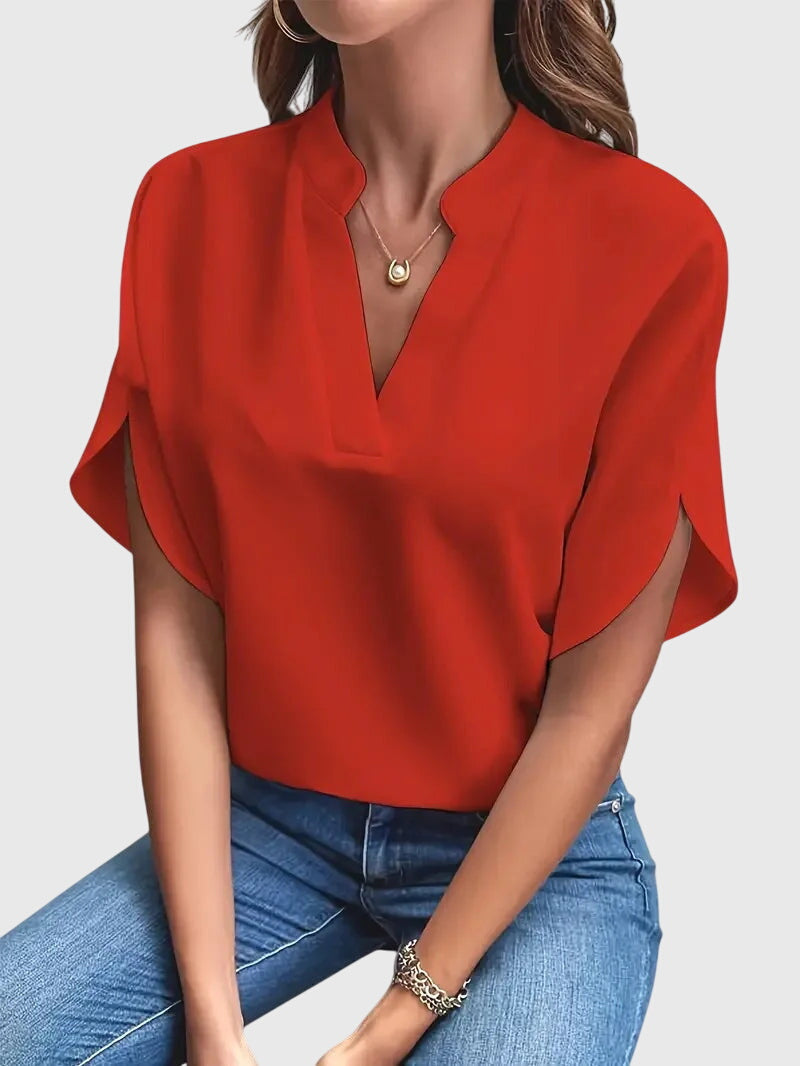 CLAUDIA | SOFT AND ELEGANT V-NECK SHIRT
