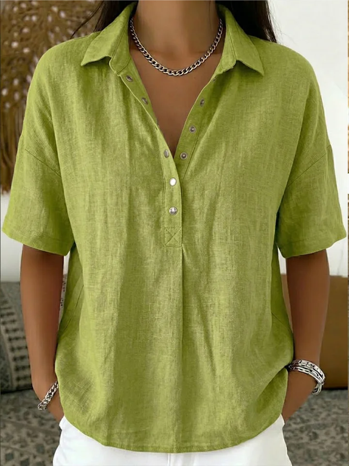 WILLOW | CHIC COLLARED BUTTON BLOUSE
