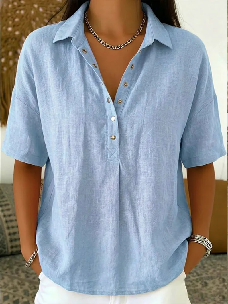 WILLOW | CHIC COLLARED BUTTON BLOUSE