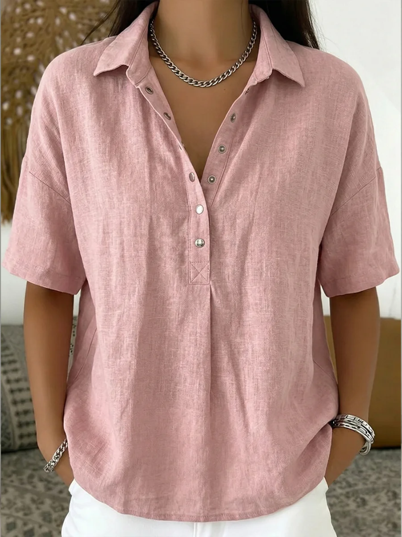 WILLOW | CHIC COLLARED BUTTON BLOUSE