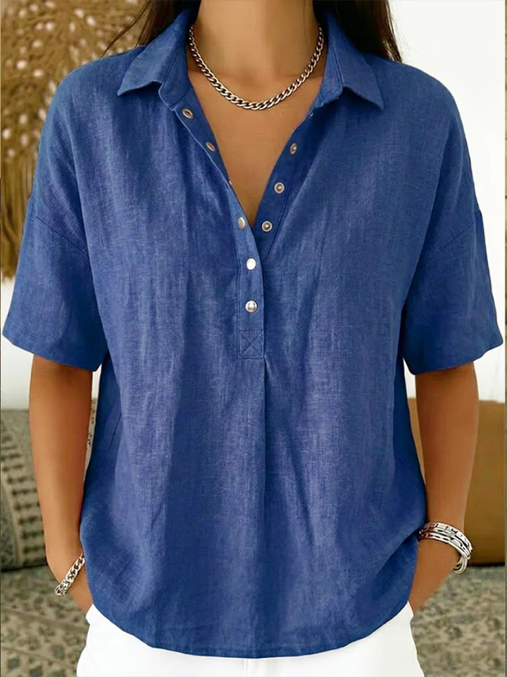 WILLOW | CHIC COLLARED BUTTON BLOUSE